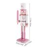 Pink Wooden Nutcracker Soldier Figurine, 30cm Christmas Table Decor view 2