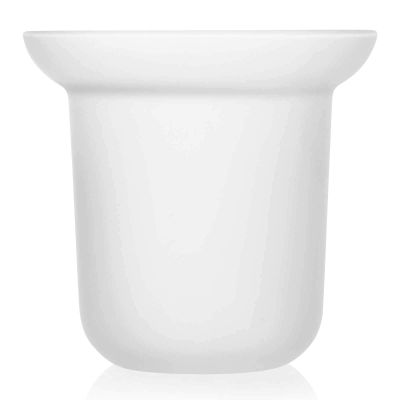 BESPORTBLE Frosted Glass Toilet Brush Holder with Anti-Slip Cup Surface Space-Saving Bathroom Storage Rack for Home Office Restrooms Clean Design