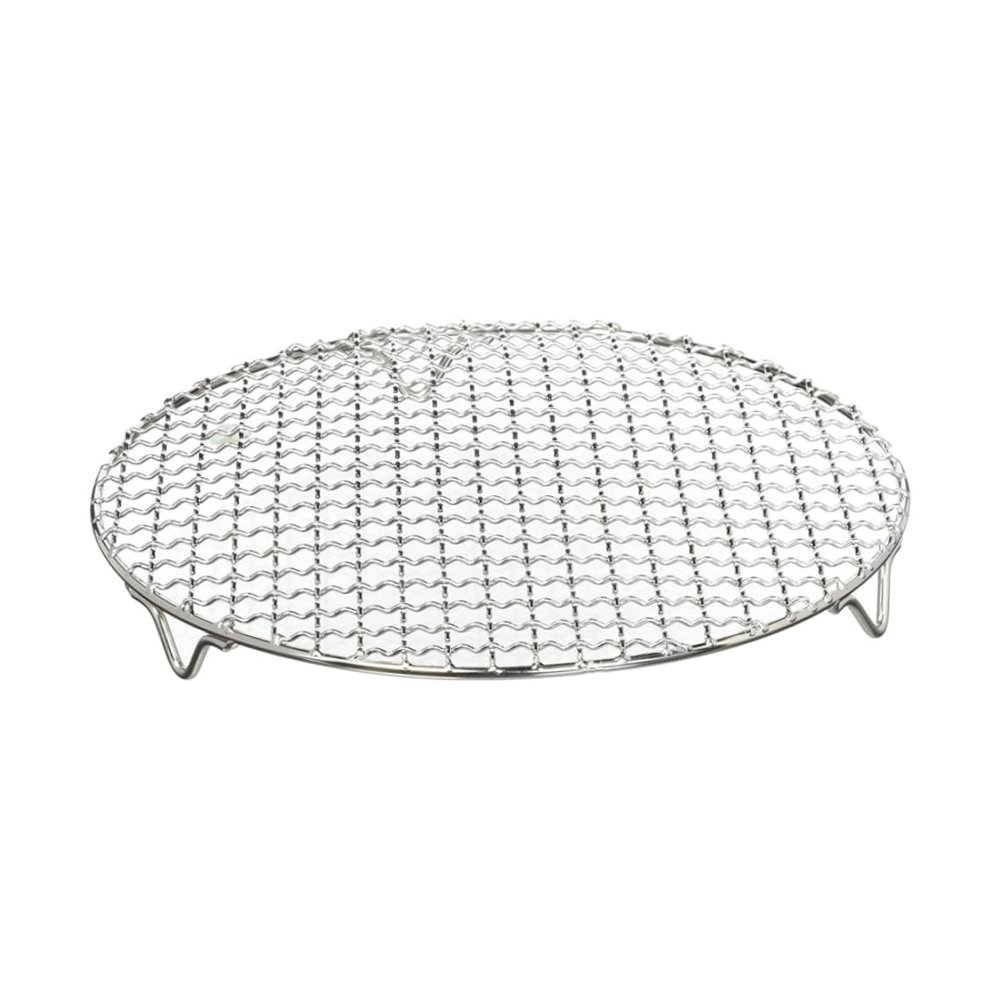 10 Inch Round Stainless Steel Cross Wire Steaming Cooling Rack Barbecue Grill Pan Grate with Legs Multi-Purpose Baking Cooking Rack