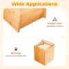 22 lbs Bamboo Rice Storage Container with Sliding Lid & Measuring Cup, Airtight Dry Food Organizer for Kitchen Countertop - Large Capacity Grain Bin for Flour, Nuts, Beans, Pet Food - Natural Wood view 4