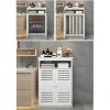 SXKLYRF White Radiator Cover, Radiator Covers for Home with 2 Doors, Louvered Grill Shelf Cabinet, Easy Assembly, Hide Cluttered Pipes(102x100x20cm/40x39x8in) view 4