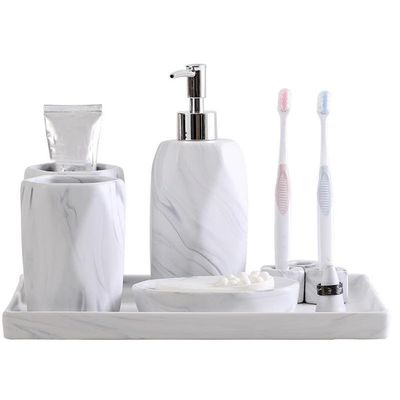 Marbled Bathroom Six-piece Set Nordic Supplies Suite Toilet Gargle Cup Wash Household