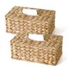 2 Pack Rectangle Wicker Tissue Box Cover Fits 120-Count (3-Ply) / 160-Count (2-Ply) Boxes, Natural Rattan Woven Facial Tissue Holder, Decorative Tissue Box Holder for Bathroom view 1