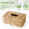 2 Pack Rectangle Wicker Tissue Box Cover Fits 120-Count (3-Ply) / 160-Count (2-Ply) Boxes, Natural Rattan Woven Facial Tissue Holder, Decorative Tissue Box Holder for Bathroom view 2