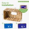 2 Pack Rectangle Wicker Tissue Box Cover Fits 120-Count (3-Ply) / 160-Count (2-Ply) Boxes, Natural Rattan Woven Facial Tissue Holder, Decorative Tissue Box Holder for Bathroom view 3