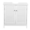 Duimimi Sink Storage Cabinet Under Sink Bathroom Cabinet White U Shaped Freestanding Cabinet with 2 Doors Shelf 60x35x58cm MDF for Pedestal Non Pedestal Sinks Home Storage view 1