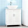 Duimimi Sink Storage Cabinet Under Sink Bathroom Cabinet White U Shaped Freestanding Cabinet with 2 Doors Shelf 60x35x58cm MDF for Pedestal Non Pedestal Sinks Home Storage view 2