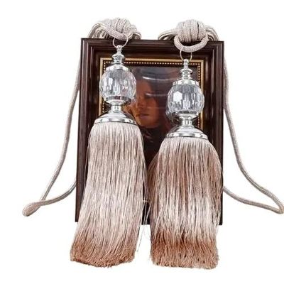 1Pair Tassel Curtain Tiebacks Single Hanging Ball Tassels Decorative Curtain Holdbacks for Drapes Decorative Tassel Ties Hook for Sheer Curtains(Apricot)