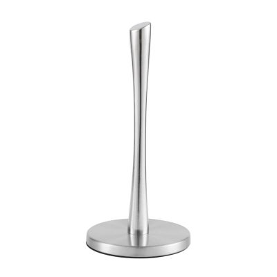 Stainless Steel Kitchen Countertop Roll Holder, Standing Paper Towel Roll Organize with Anti Slip Base(Silver)