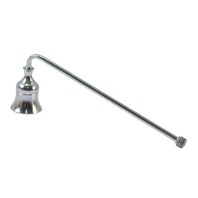 Antique Metal Candle Snuffer Elegant Reusable Candle Wick Extinguisher for Putting Out Flames(Short Handle-Silver)