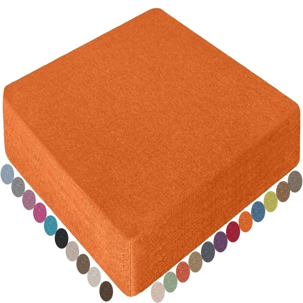 JACOJE Indoor/Outdoor Cushion Seat Square Non-Slip Chair Pads 1/2/3/4cm Thick Chair Cushions with Machine Washable Cover(@19,14x14x1in)
