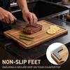 3 Pack Bamboo Cutting Board Set with Non Slip Solid Wood Cutting Boards Non Toxic Chopping Board for Kitchen Small Cutting Board Non Plastic Charcuterie Boards Meat Healthy Bread Cutting Board Sets view 2
