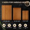 3 Pack Bamboo Cutting Board Set with Non Slip Solid Wood Cutting Boards Non Toxic Chopping Board for Kitchen Small Cutting Board Non Plastic Charcuterie Boards Meat Healthy Bread Cutting Board Sets view 3