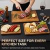 3 Pack Bamboo Cutting Board Set with Non Slip Solid Wood Cutting Boards Non Toxic Chopping Board for Kitchen Small Cutting Board Non Plastic Charcuterie Boards Meat Healthy Bread Cutting Board Sets view 4