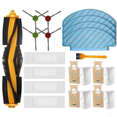For Deebot N10/N10 PLUS: Main Brush Replacement Parts, Side Brushes, Filter, Mop Cloths, Dust Bags & Cleaning Tool  18-Piece Set