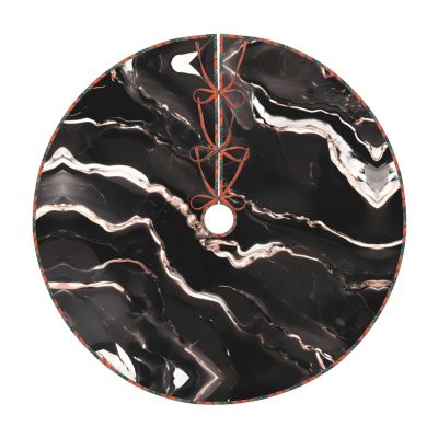 Black Rose Gold Marble Print Christmas Tree Dress Holiday Party Tree Dress Decorated New Year Halloween Tree mat