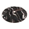 Black Rose Gold Marble Print Christmas Tree Dress Holiday Party Tree Dress Decorated New Year Halloween Tree mat view 2