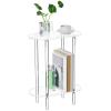 BSKJMMP Acrylic Couch Side Tables 5mm for Living Room Office 2 Tier Home Bar Cart Rolling Serving Modern Storage for Living Room Kitchen view 1