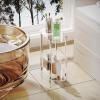 BSKJMMP Acrylic Couch Side Tables 5mm for Living Room Office 2 Tier Home Bar Cart Rolling Serving Modern Storage for Living Room Kitchen view 2