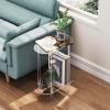 BSKJMMP Acrylic Couch Side Tables 5mm for Living Room Office 2 Tier Home Bar Cart Rolling Serving Modern Storage for Living Room Kitchen view 3
