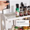 BESPORTBLE Double-layer Kitchenware Storage Rack Beige with Multiple Partitions for Seasoning and Utensils Space-saving Pantry Shelf Organizer Easy to Disassemble and Rearrange view 4
