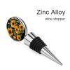 Zinc Alloy Sunflower Wine Stopper Sealing Wine Bottle Stopper Reusable Beverage Preserver Decorations Wine Cork Plug for Party Holiday Wedding Camping Bar view 3