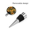 Zinc Alloy Sunflower Wine Stopper Sealing Wine Bottle Stopper Reusable Beverage Preserver Decorations Wine Cork Plug for Party Holiday Wedding Camping Bar view 4