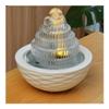 Desktop Fountain Glass Small Fountain Desktop Running Water Landscape Luminous Ornaments Ceramic Decoration for Office, Living Room, or Bedroom view 3