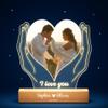 Personalized Heart Hands LED Lamp with Photo, Custom Acrylic Night Light for Couples, Romantic Bedroom Decor, Anniversary & Valentines Day Gift for Him Her, Engraved Picture Keepsake view 1