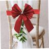 KUYYFDS Red Chair Sashes 10PCS Elegant Elastic Chair Bows Bands for Wedding Party Hotel Christmas Halloween Decoration Red view 3