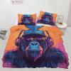 BAUAOTI Gorilla Bedding Set Queen, Gorilla Duvet Cover, Hip Hop Boy's Room Comforter Set, Soft Breathable with Zipper Closure Duvet Cover 3 Pieces 90x90, 2 Pillow Shams view 2