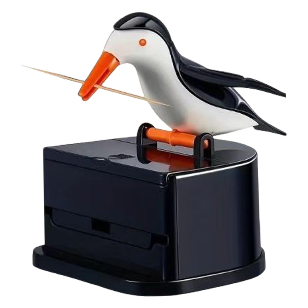 Hbbgdiy Toothpick Holder Dispenser, Smart Push Bird Toothpick Dispenser, Easy to Take Out Automatic Tooth Picks Holder for Restaurants, Cafeteria and Home