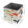Modern Mid Century Storage Box Simple Style Storage Cubes Folding Closet Organizers Fabric Boxs with Double Handles for Organization Pantry Closet Shelves Offices view 2