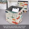 Modern Mid Century Storage Box Simple Style Storage Cubes Folding Closet Organizers Fabric Boxs with Double Handles for Organization Pantry Closet Shelves Offices view 3