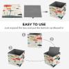 Modern Mid Century Storage Box Simple Style Storage Cubes Folding Closet Organizers Fabric Boxs with Double Handles for Organization Pantry Closet Shelves Offices view 4