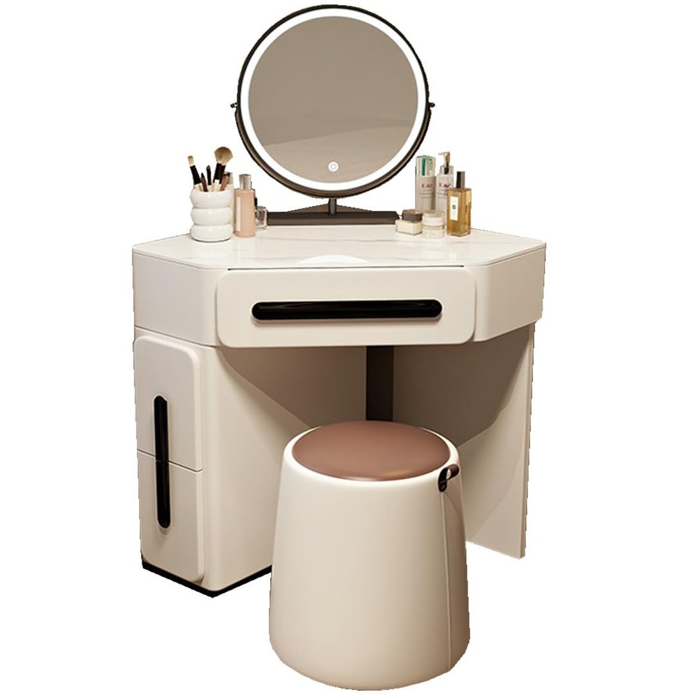 Vyntyra Makeup Vanity Desk with Drawers,Modern Ample Storage Dressing Table,Wider TabletopSide Cabinetfor Bedrooms & Dressing Rooms(60)