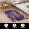 Bath Rug Indoor Doormat Mardi Gras Ethnic Tribal Feather Non-Slip Soft Fluffy Door Mat Entrance Rugs, Mask on Purple Diamond Grid Floor Shaggy Carpet for Bathroom Bedroom Living Room 24x35in view 4