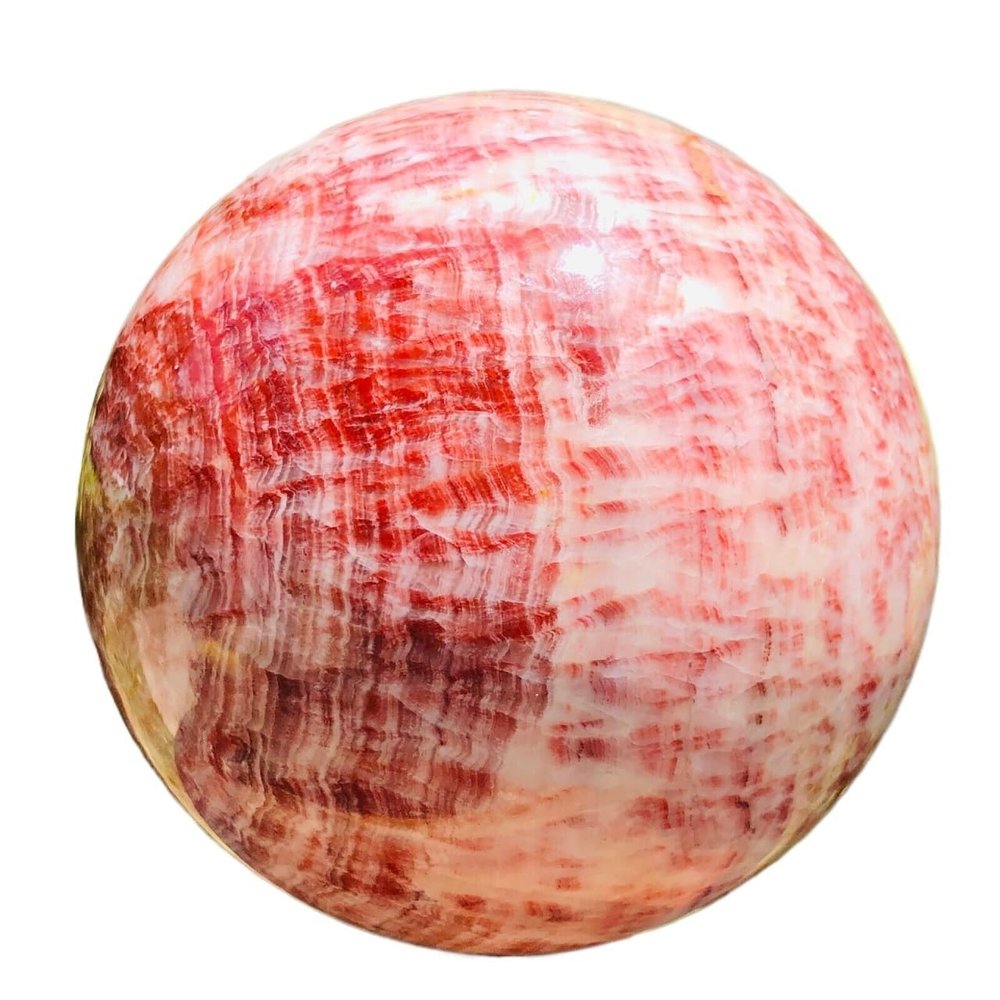 OQATNXUR 1pc 900-1000g Red Stripe Pork Stone Quartz Crystal Sphere Ball