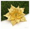 10pcs Artificial Flowers Glitter Poinsettia Ornaments Set with Clips, Premium Christmas Tree and Wreath Decorations for Holiday Home and Party Decor(Yellow) view 1