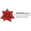 10pcs Artificial Flowers Glitter Poinsettia Ornaments Set with Clips, Premium Christmas Tree and Wreath Decorations for Holiday Home and Party Decor(Yellow) view 3