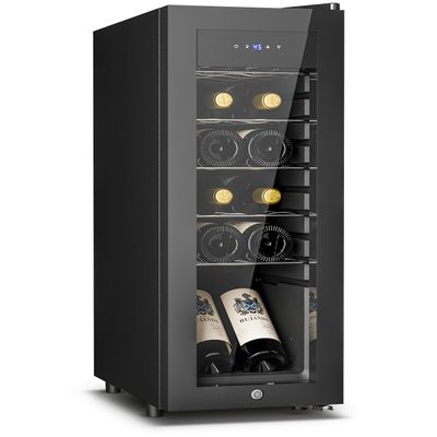 Feelfunn 12 Bottle Wine Cooler Refrigerator, Freestanding Wine Fridge,Black