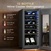 Feelfunn 12 Bottle Wine Cooler Refrigerator, Freestanding Wine Fridge,Black view 2