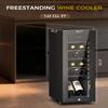 Feelfunn 12 Bottle Wine Cooler Refrigerator, Freestanding Wine Fridge,Black view 3