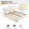 King Size Bed Frame with Ultra-Soft Cloud Pillow Tufted Headboard, Chenille Upholstered Platform Bed with Metal & Wooden Double-Slat Support, Sturdy Noise-Free Structure, No Box Spring Needed, White view 2
