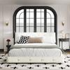 King Size Bed Frame with Ultra-Soft Cloud Pillow Tufted Headboard, Chenille Upholstered Platform Bed with Metal & Wooden Double-Slat Support, Sturdy Noise-Free Structure, No Box Spring Needed, White view 3