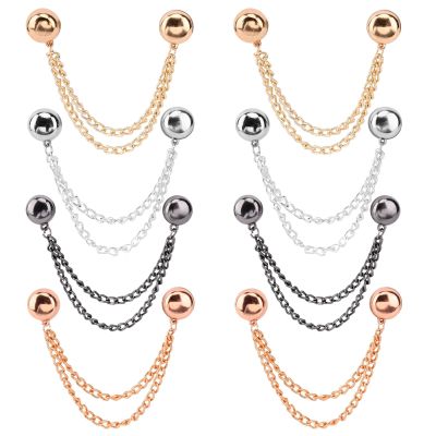 8Pcs Magnetic Clothing Clips with Chain, Multi-Function Magnetic Clothing Clips for Women Clothes Sleeves, Blouses, T Shirt, Pants(Color:Gold+Silver+Black+Rose Gold)
