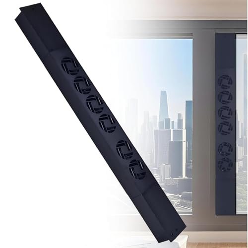 6-Outlet Window Exhaust Fan with 10 Wind Speeds & Remote Control, Adjustable 31.5-38in (80-128cm) Retractable Design for Efficient Air Circulation.