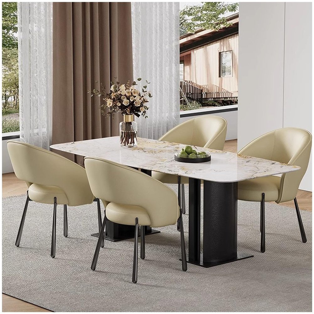 Chairs for Dining Table Set of 4, Upholstered Side Chairs with Comfortable Seat and Sturdy Metal Legs for Living Room Dining Room