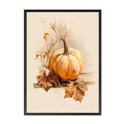 HSHYXARTYX Canvas Art Poster Rustic Autumn Pumpkin Botanical Art Print Bedroom and Kitchen Office Wall Decoration 8X12inch