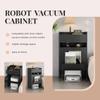 JOSIAHCQ Mobile Robot Vacuum Storage Cabinet with Wheels Hidden Sweeper Robot Stand End Side Table with Doors for Home Office Living Room view 2